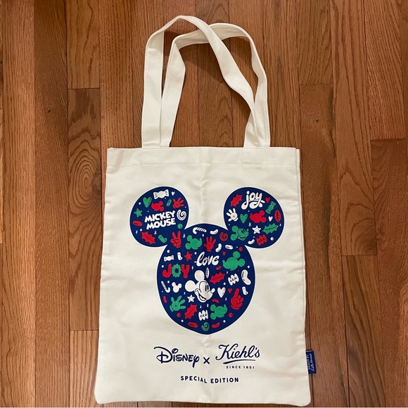 NEW Kiehl’s x Disney Mickey Mouse Holiday 2017 Canvas Tote Bag - Picture 2 of 5